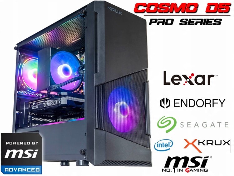 KOMPUTER GAMINGOWY COSMO D5 i5-14400f z grafiką  RTX5060Ti 16GB