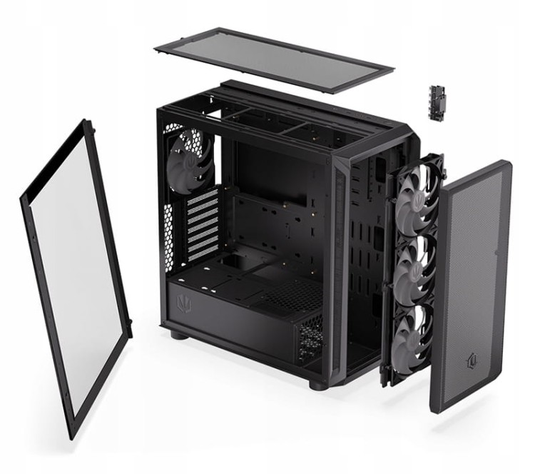 Obudowa ARX700 ARGB - schemat budowy