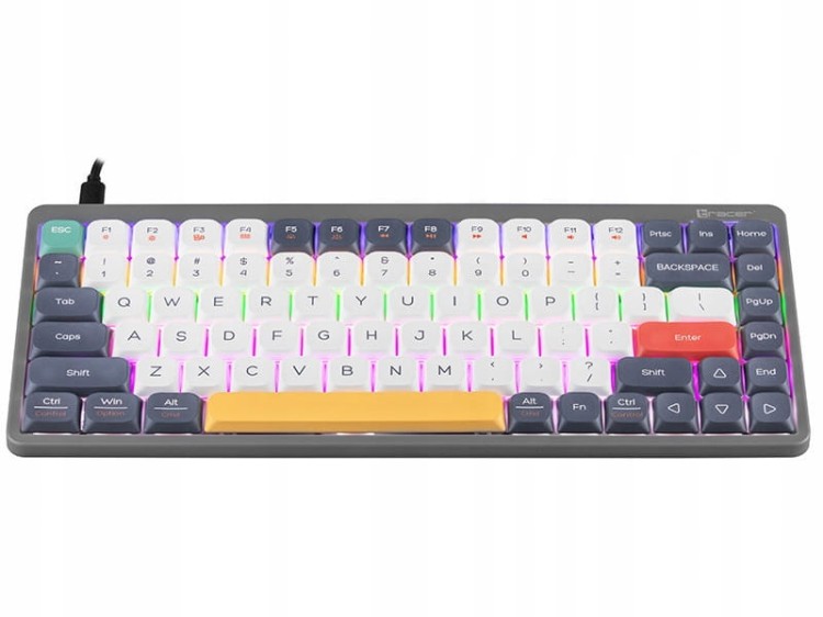 Klawiatura mechaniczna TRACER FINA 84 GREY OUTEMU RED SWITCH