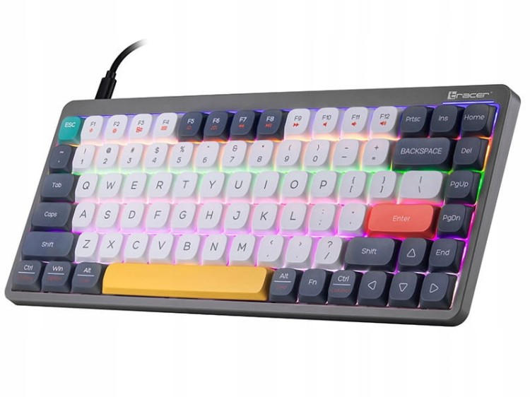 Klawiatura mechaniczna TRACER FINA 84 GREY OUTEMU RED SWITCH