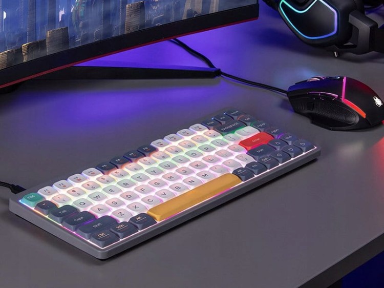 Klawiatura mechaniczna TRACER FINA 84 GREY OUTEMU RED SWITCH