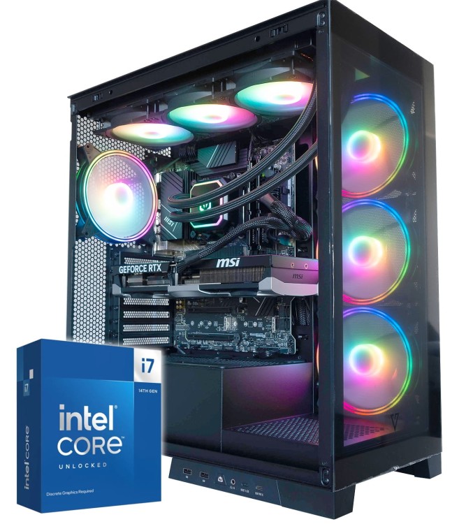 KOMPUTER GAMINGOWY SPACE PRO i7-14700kf z grafiką RTX5080, logo Intel