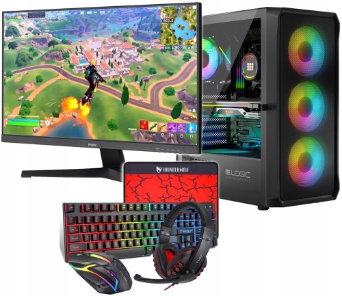 KOMPUTER GAMINGOWY PORTOS RYZEN 5 7600 z grafiką RTX5060Ti 16GB i monitorem LCD 27"