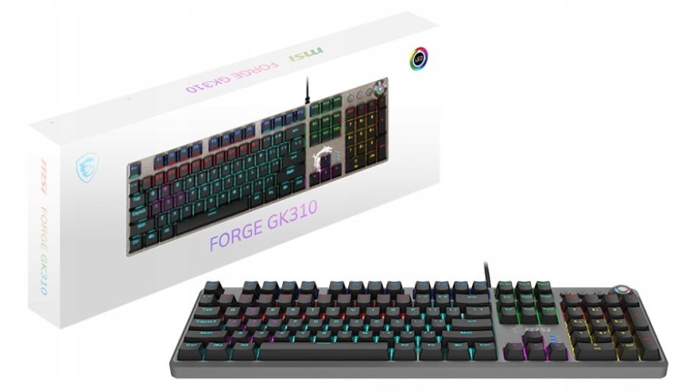 Klawiatura mechaniczna MSI Forge GK310 Red US z pudełkiem