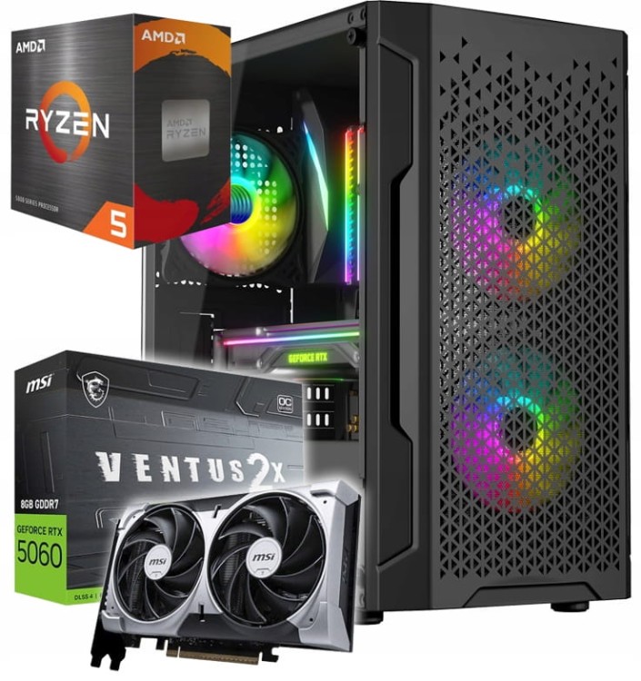 KOMPUTER GAMINGOWY B550 Z PROCESOREM RYZEN 5 5600 I GRAFIKĄ RTX5060