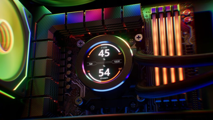 Chłodzenie wodne KRUX HydroGlance 360 ARGB LCD, przykładowy montaż