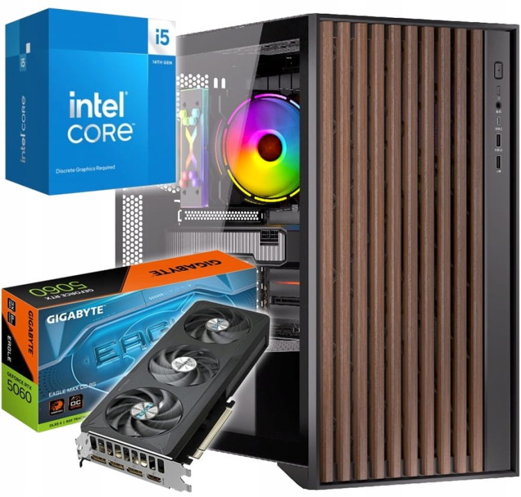 KOMPUTER GAMINGOWY PALUM Z PROCESOREM INTEL CORE I5-14400F I GRAFIKĄ RTX5060