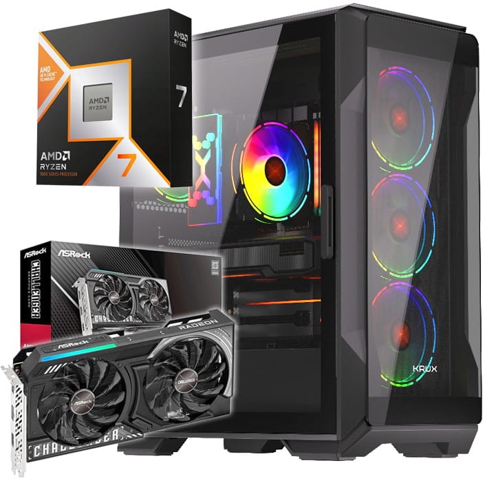 KOMPUTER GAMINGOWY HEKO RYZEN 7 9800X3D z grafiką RX9060XT 16GB