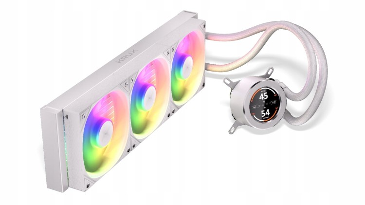 Chłodzenie wodne KRUX HydroGlance 360 ARGB LCD BIAŁE, LCD, KRXE005
