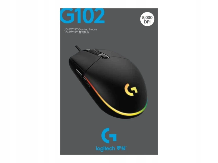 Mysz LOGITECH G102 LIGHTSYNC RGB 8000 dpi Czarna