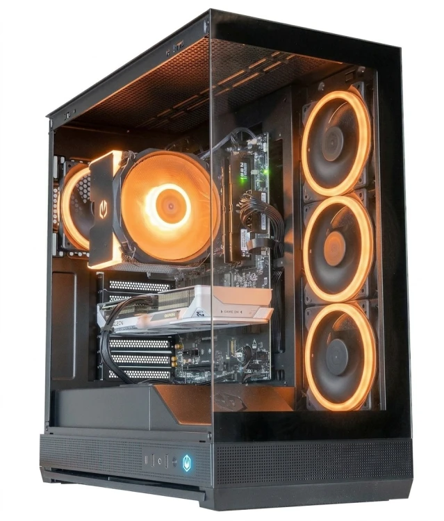 KOMPUTER FISHTANK GAMING RYZEN 7 7800X3D Z GRAFIKĄ  RX9060XT 16GB