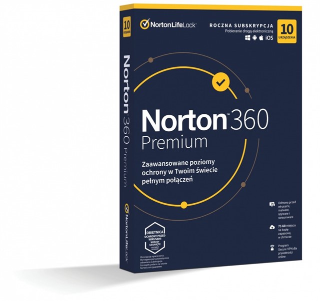 *Norton 360 PREMIUM 75GB PL 1U 10Dvc 1Y  21408749 