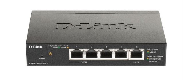 Przełącznik Smart DGS-1100-05PDV2  5xGE (2xPoE)