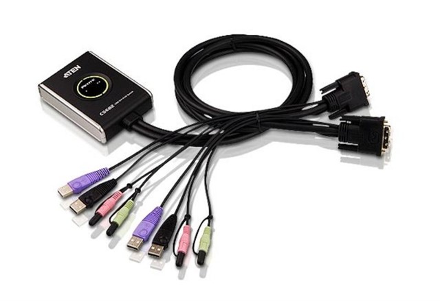 Rozdzielacz 2-Port USB DVI/Audio Cable KVM 