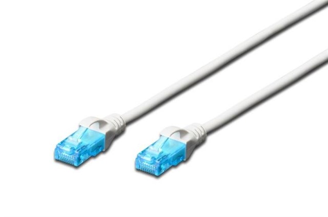 Patch cord U/UTP kat.5e PVC 0,5m Biały 