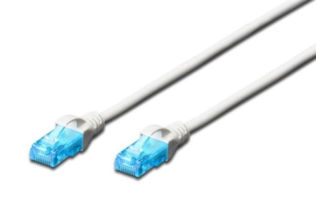 Patch cord U/UTP kat.5e PVC 1m Biały 