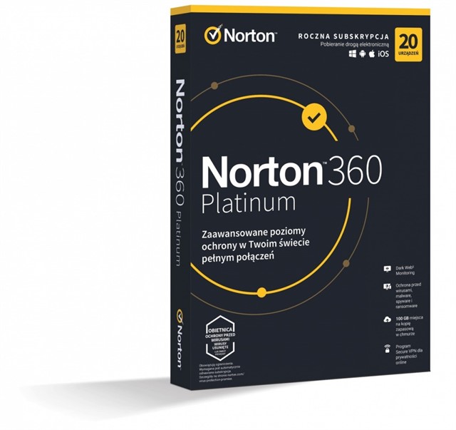 *Norton360 PLATINUM100GB PL 1U 20Dvc 1Y  21427517 