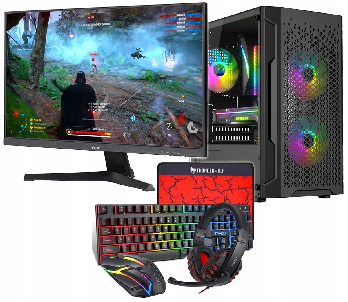 ZESTAW GAMINGOWY i5-14400f z grafiką RTX5060 i monitorem LCD 27"