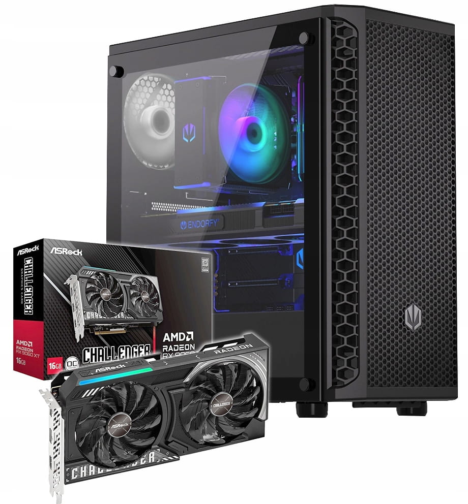 KOMPUTER GAMINGOWY CORE D5 i5-14400f z grafiką RX9060XT 16GB