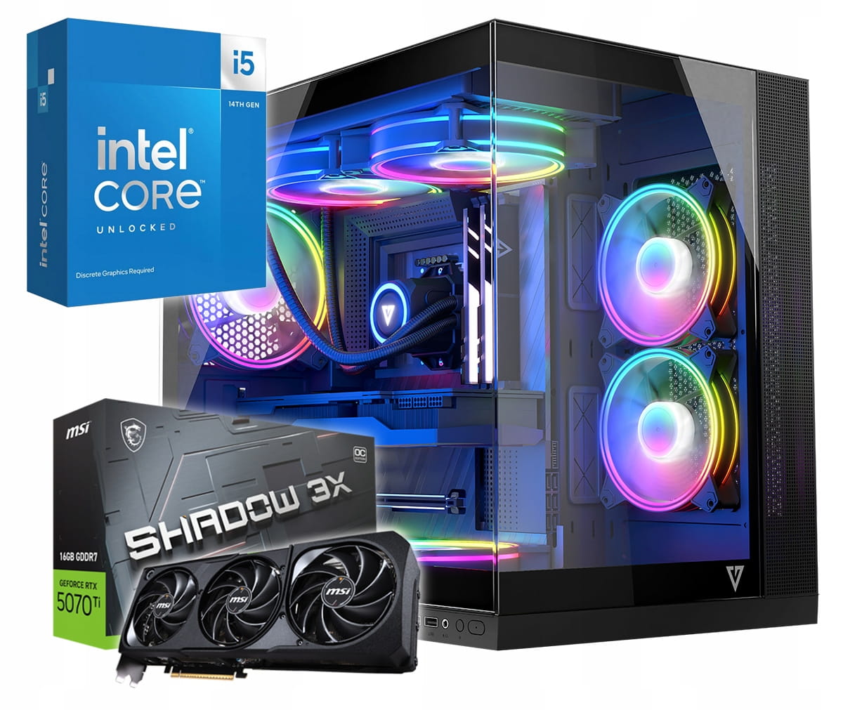 GAMINGOWY APEX i5-14600kf SSD2TB RTX5070Ti WIFI WIN11 WODA
