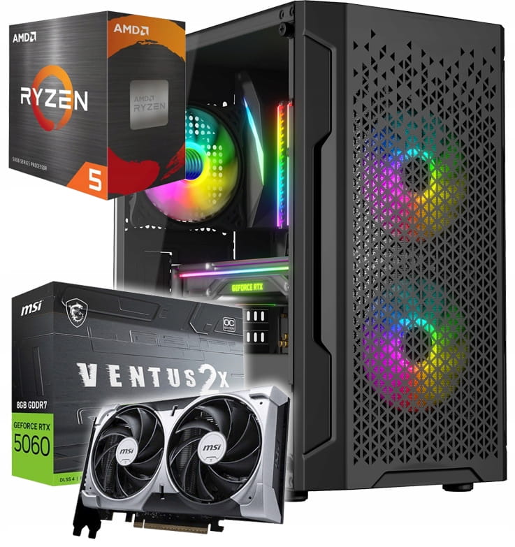 KOMPUTER GAMINGOWY B550 Z PROCESOREM RYZEN 5 5600 I GRAFIKĄ RTX5060