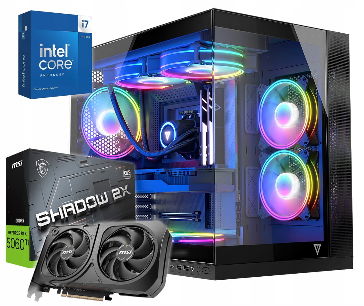 KOMPUTER VOLCANO i7-14700kf 64GB RTX5060Ti 16GB WIFI WODA