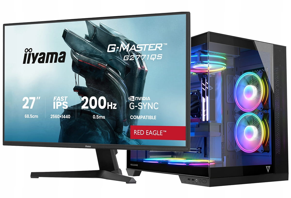 VOLCANO RYZEN 7 5800X RTX5070 WIN11 WIFI + LCD 27" 200Hz