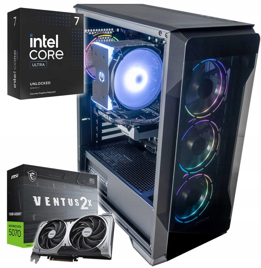 KOMPUTER HEKO ULTRA 7 265KF RTX5070 - autentyczne zdjęcie sprzedawanej konfiguracji.