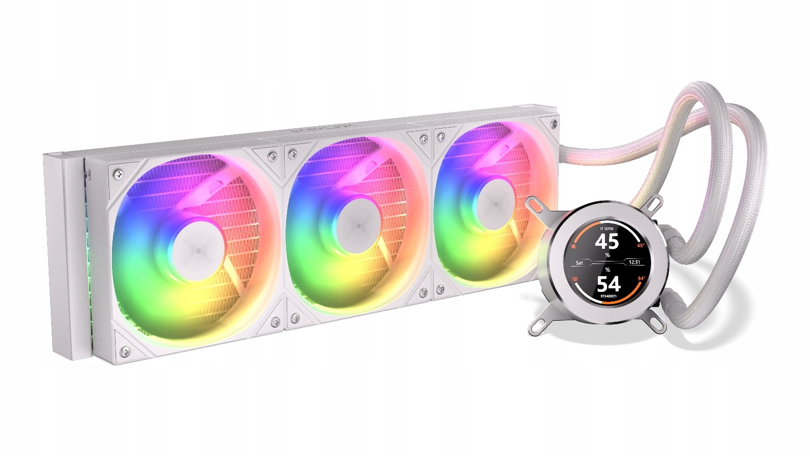 Chłodzenie wodne KRUX HydroGlance 360 ARGB LCD BIAŁE, LCD, KRXE005
